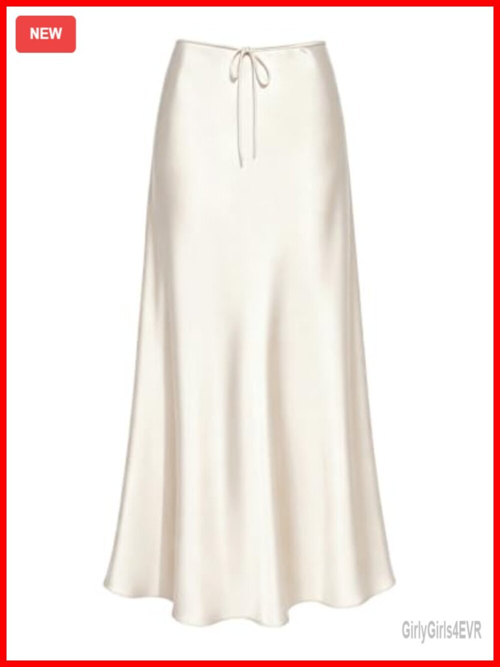 Women Satin Silk Maxi Skirt Drawstring High Waisted Flowy A-Line